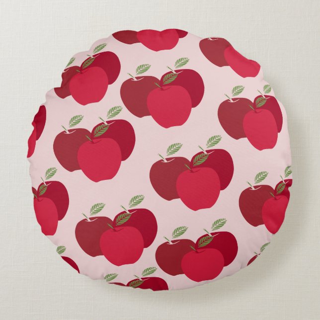 Moderne Apple Print Decorative Rundkissen Rundes Kissen (Vorderseite)
