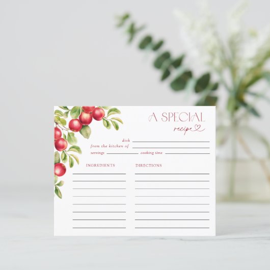 Moderne Appleykarte nach Apple Dusche Rezeptkarte (Stehend Vorderseite)