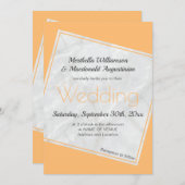 Moderne Apricot Peach Wedding Einladung (Vorne/Hinten)
