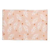 Moderne Apricot-Rosa Blätter Muster Kissenbezug (Rückseite)