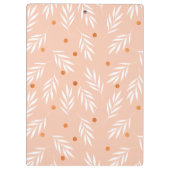 Moderne Apricot-Rosa Blätter Muster Klemmbrett (Rückseite)
