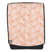 Moderne Apricot-Rosa Blätter Muster Rucksack (Vorderseite)
