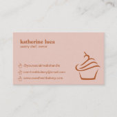Moderne Apricot Weißkuchen Bäckerei Visitenkarte (Vorderseite)
