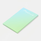 Moderne Aqua-Blau-Grün-Ombre-Schrift Post-it Klebezettel (angewinkelt)