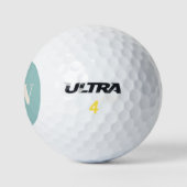 Moderne Aqua-Blau-Monogramm-Initialen personalisie Golfball (Logo)
