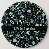 Moderne aqua blaue Biochemie Leben ist komplex Button (Vorderseite)