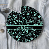 Moderne aqua blaue Biochemie Leben ist komplex Button (Beispiel)