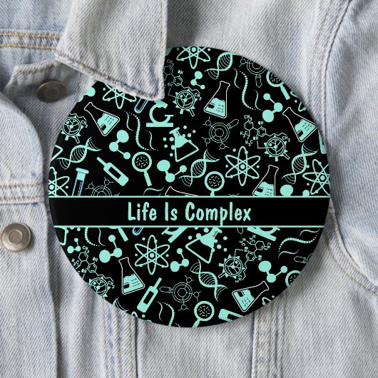 Moderne aqua blaue Biochemie Leben ist komplex Button (Beispiel)