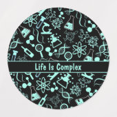 Moderne aqua blaue Biochemie Leben ist komplex Etiketten (Design 2)