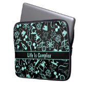 Moderne aqua blaue Biochemie Leben ist komplex Laptopschutzhülle (Vorderseite Links)