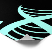 Moderne aqua blaue Biochemie Leben ist komplex Poster (Ecke)