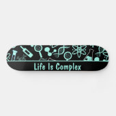 Moderne aqua blaue Biochemie Leben ist komplex Skateboard (Horizontal)