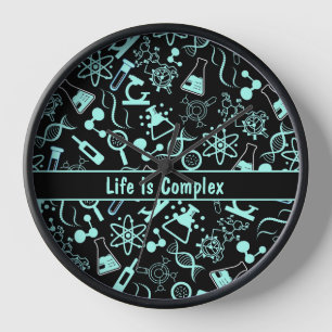 moderne aqua-blaue Biochemie, Leben ist komplex Uhr