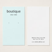 Moderne Aqua Blue Long Earring Display Card (Vorne & Hinten)