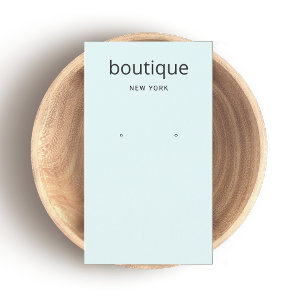 Moderne Aqua Blue Long Earring Display Card