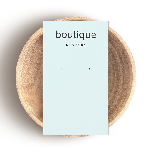 Moderne Aqua Blue Long Earring Display Card