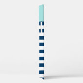 Moderne Aqua Blue Navy Streifen Custom Monogram Case-Mate iPhone Hülle (Rückseite / Rechts)