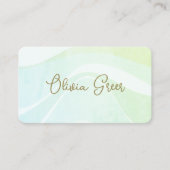 Moderne Aqua Blue Retro Waves Visitenkarte (Vorderseite)