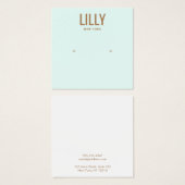 Moderne Aqua Blue Study Earring Display Card (Vorne & Hinten)
