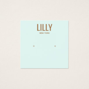 Moderne Aqua Blue Study Earring Display Card