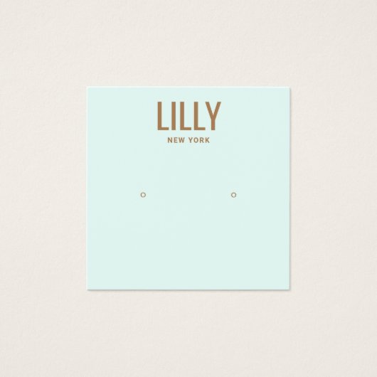 Moderne Aqua Blue Study Earring Display Card (Vorderseite)