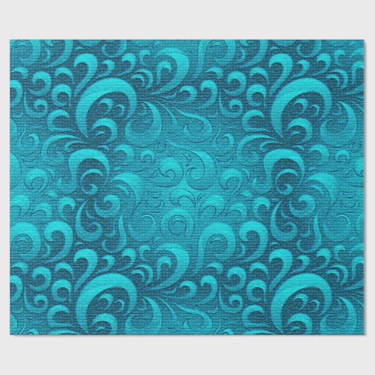 Moderne Aqua Blue Trendy Geschenkpapier (Flach)
