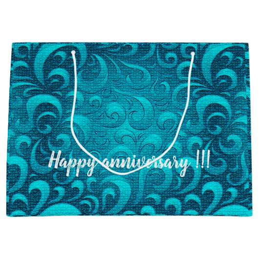 Moderne Aqua Blue Trendy Große Geschenktüte (Vorderseite)