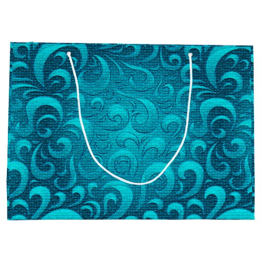 Moderne Aqua Blue Trendy Große Geschenktüte (Rückseite)