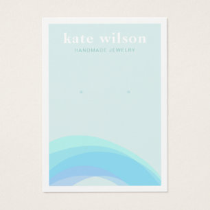 Moderne Aqua Blue Waves Earring Display Card