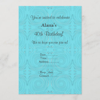 MODERNE AQUA BUBBLE WIRBEL PARTY EINLADUNG