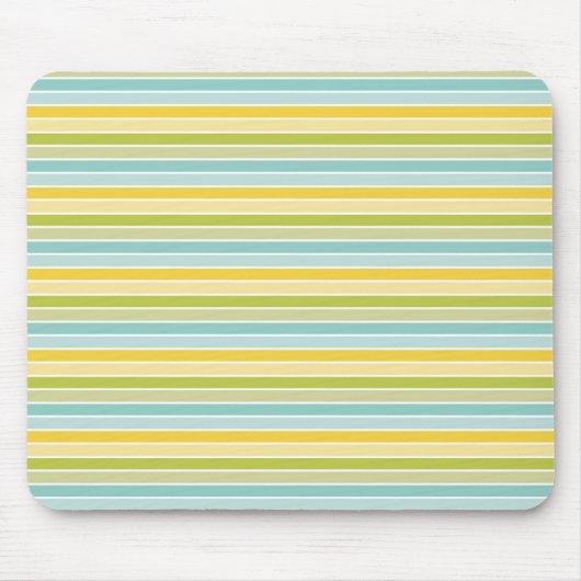 Moderne Aqua-Gelbe Streifen Mousepad (Vorne)