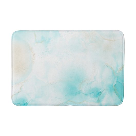 Moderne Aqua Gold Alkohol Am Meer Badematte (Vorderseite)