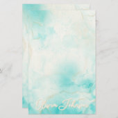 Moderne Aqua Gold Alkohol Am Meer Briefpapier (Vorne/Hinten)