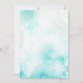 Moderne Aqua Gold Alkohol Am Meer Einladung (Rückseite)