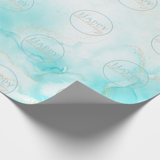 Moderne Aqua Gold Alkohol Am Meer Geschenkpapier (Ecke)