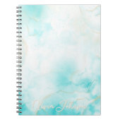 Moderne Aqua Gold Alkohol Am Meer Notizblock (Vorderseite)