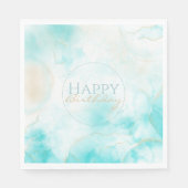 Moderne Aqua Gold Alkohol Am Meer Serviette (Vorderseite)