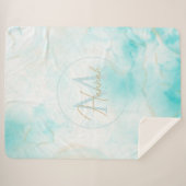 Moderne Aqua Gold Alkohol Am Meer Sherpadecke (Vorderseite (Horizontal))