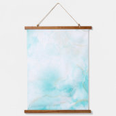 Moderne Aqua Gold Alkohol Am Meer Wandteppich Mit Holzrahmen (Vorderseite)