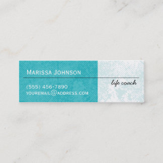 Moderne Aqua Grunge Zickzack Mini Business Cards Visitenkarte