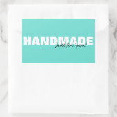 Moderne Aqua Handmade für Ihr Business oder Gesche Rechteckiger Aufkleber (Tasche)