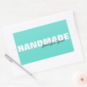 Moderne Aqua Handmade für Ihr Business oder Gesche Rechteckiger Aufkleber (Umschlag)
