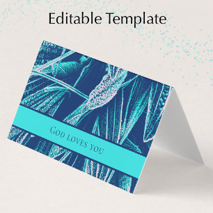 Moderne Aqua Nature Custom Bibel Schrift Kirche Visitenkarten