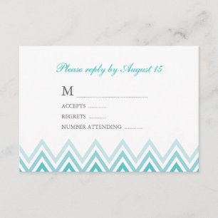 Moderne Aqua Ombre Sparren-Wartekarten RSVP Karte