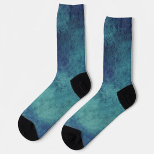 Moderne Aqua- und Lila-Abstraktion Socken