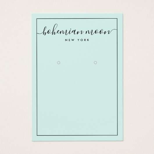 Moderne aqua- und schwarz-geschriebene Ohrsichtkar (Vorderseite)