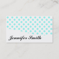 Moderne Aqua und White Polka Dot Business Cards