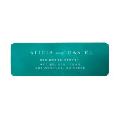 Moderne aquamarin-blaue Hochzeitsszene-Rücksendead (Vorne)