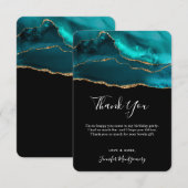 Moderne Aquamarin & Gold Agate Stone Abstrakt Viel Dankeskarte (Vorne/Hinten)