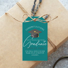 Moderne Aquamarin Graduate Custom Graduate Party Geschenkanhänger